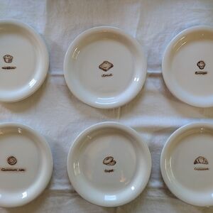 Williams Sonoma White Ceramic 8-inch Breakfast Pastry Plates Set Of Six
